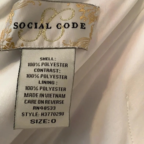 Social Code Strapless Embroidered Gown White - Picture 8 of 11